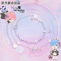reradio life in a different world from zeroanime rem ram ring necklace 925 sterling silver pendant re0 action figure gift