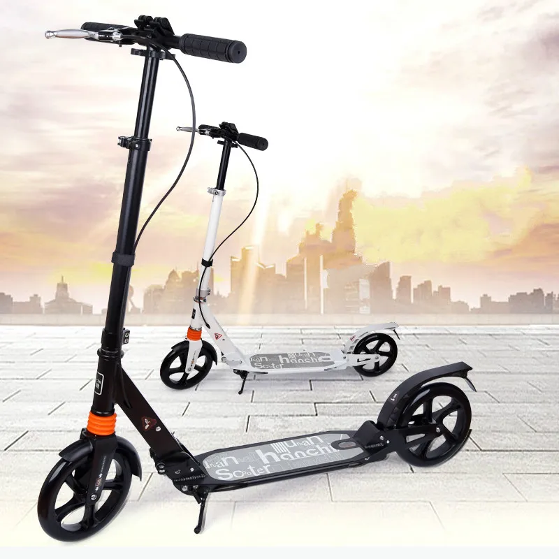 Складной самокат для взрослых двойной амортизационный регулируемый по высоте