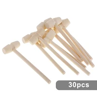 30 pcs mini wooden hammer for chocolate seafood party jewelry making leather craft easter egg mallet mini hammer