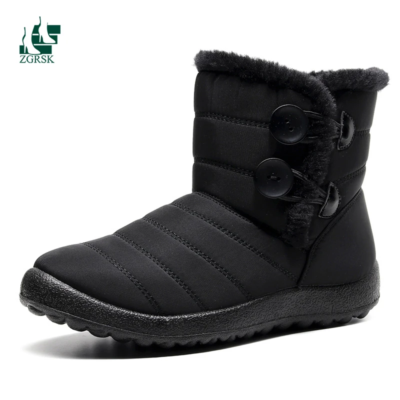 

Новинка 2021, Женская хлопковая обувь среднего размера, толстые зимние ботинки с ремешком, закрывают ногу, Нескользящие ботинки на пуговицах, ...