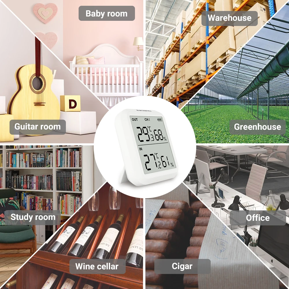 

Digital Thermometer Hygrometer Gauge Monitor ITH-20R Inkbird Elegant Design Convenient Simple Operation Useful Indoor Meter Tool
