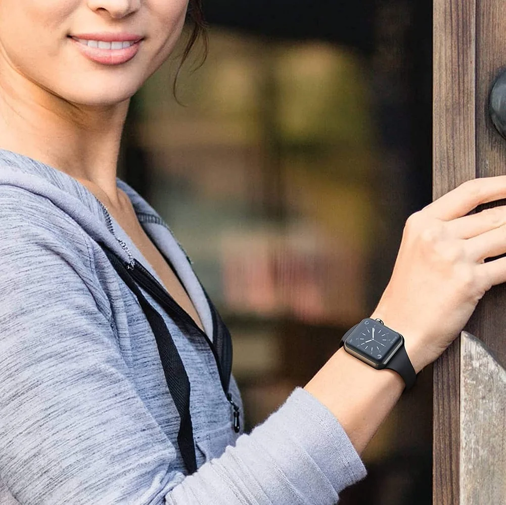 Silicone Strap for Apple Watch Band 44mm 40mm iwatch SE 6 5 Strap correa Narrow Slim bracelet applewatch band 5 6 se 3 38mm 40mm