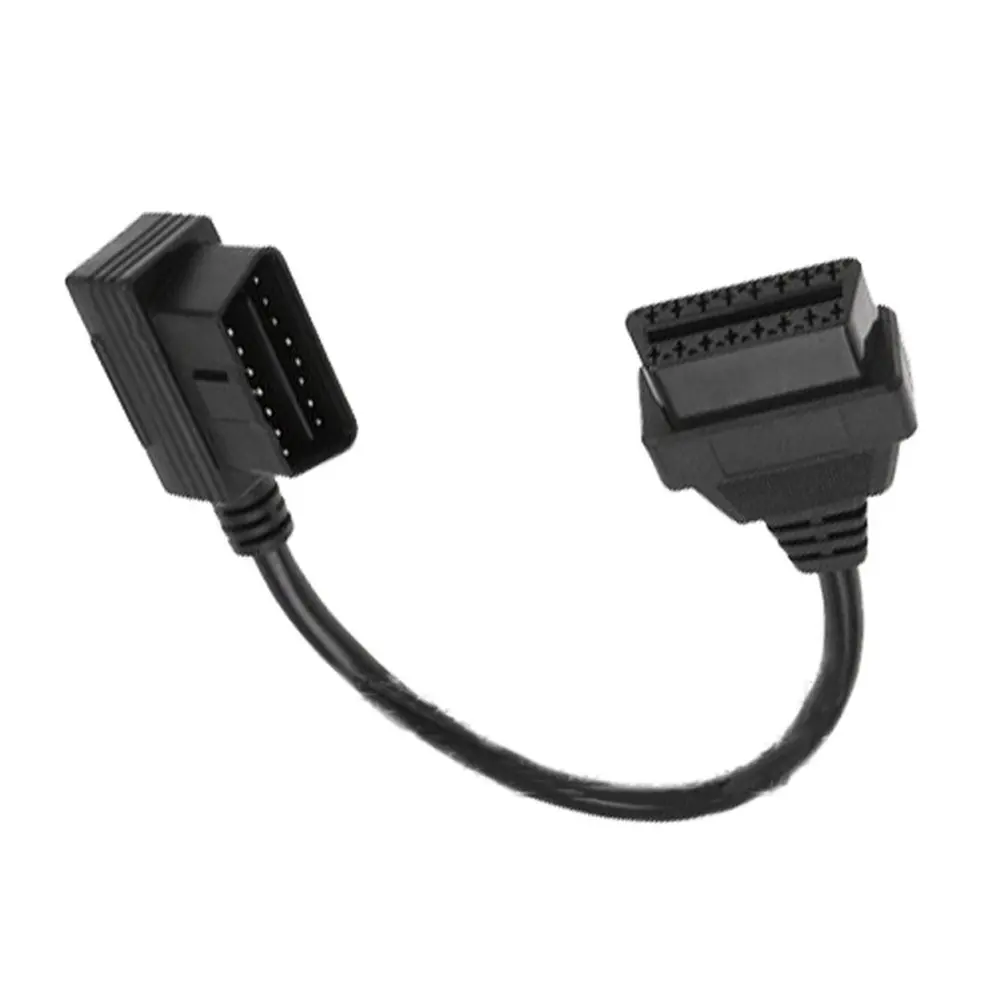 30 см OBD2 Удлинительный кабель OBD II 16 Pin мужской и женский автомобильный диагностический инструмент L тип локоть под прямым углом ELM327 Соединительный кабель