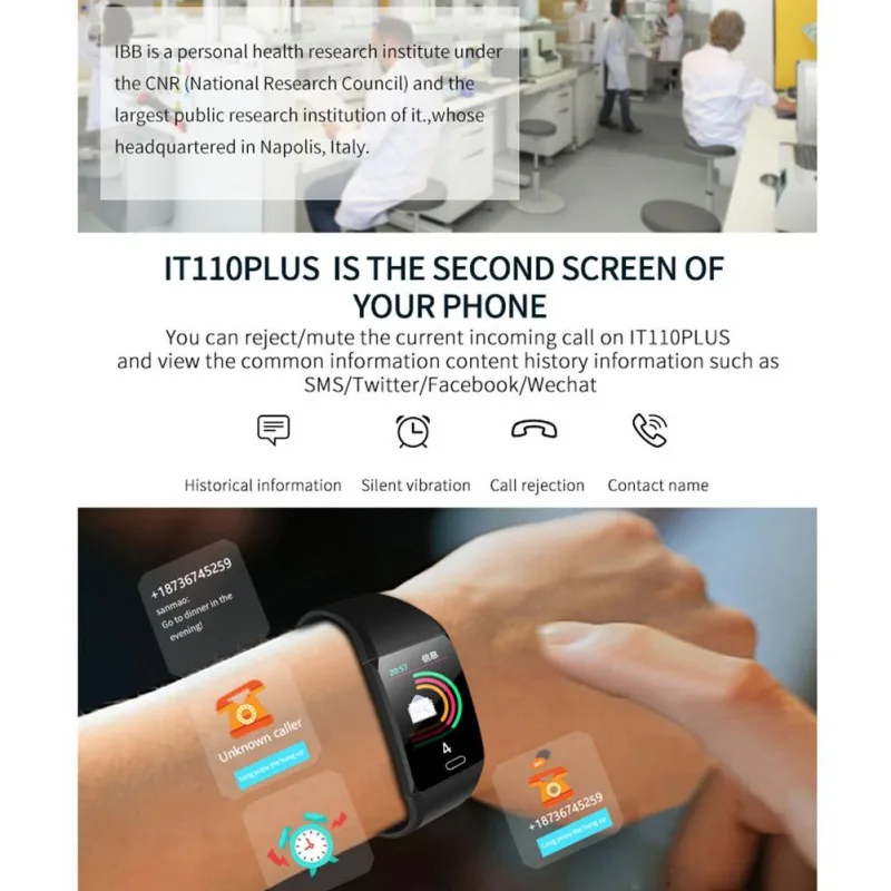 IT110Plus Смарт-часы для мужчин PPG GPS монитор сердечного ритма кровяное давление Smartband