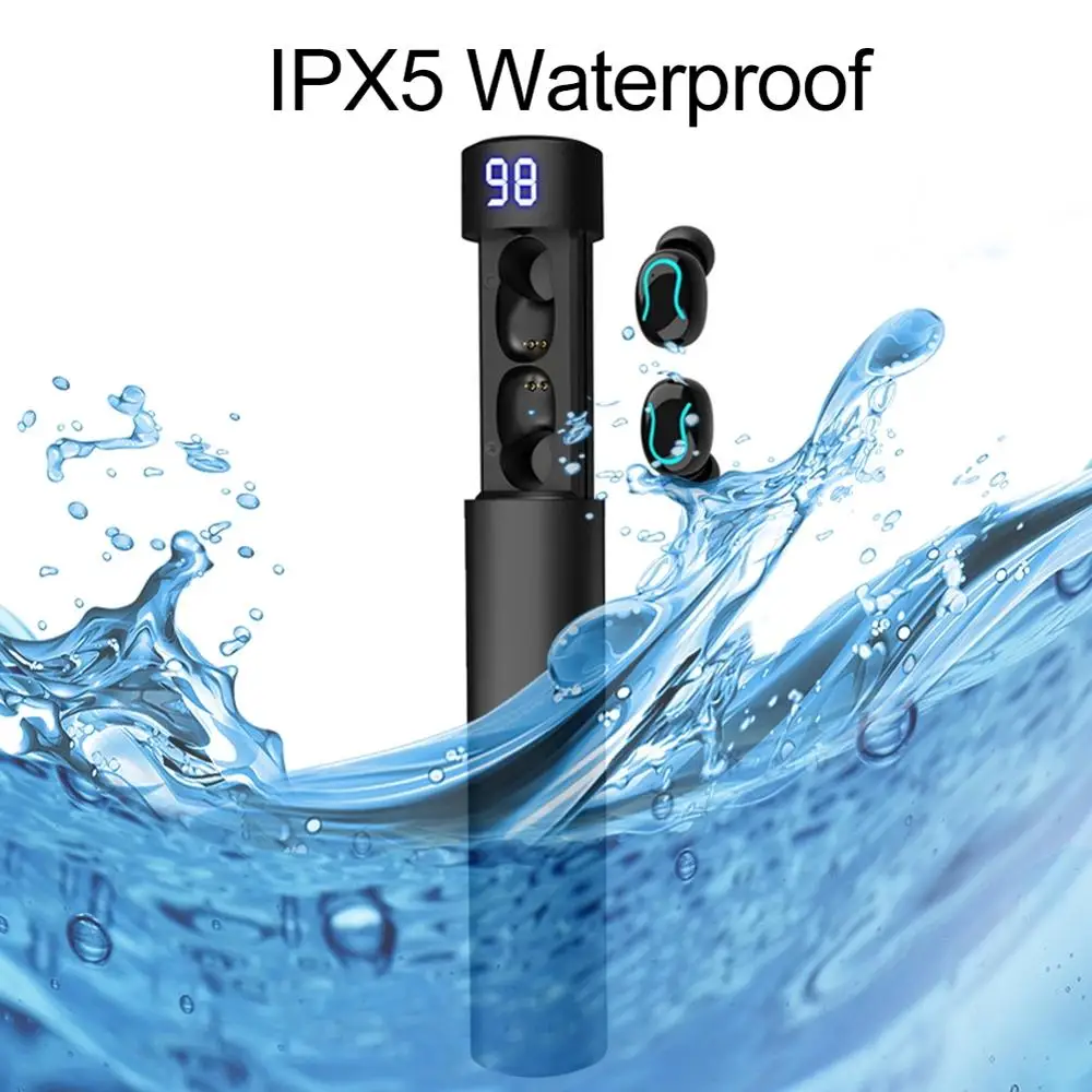 Mini TWS bluetooth 5.0 Wireless In-ear Earphone Binaural Call Digital Power Headset Display Hi-Fi Stereo | Электроника