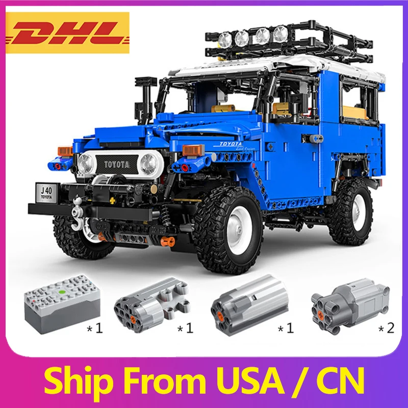 40% скидка MOC TOYOTA FJ40 внедорожник APP RC синий мотор мощный мобильный пульт