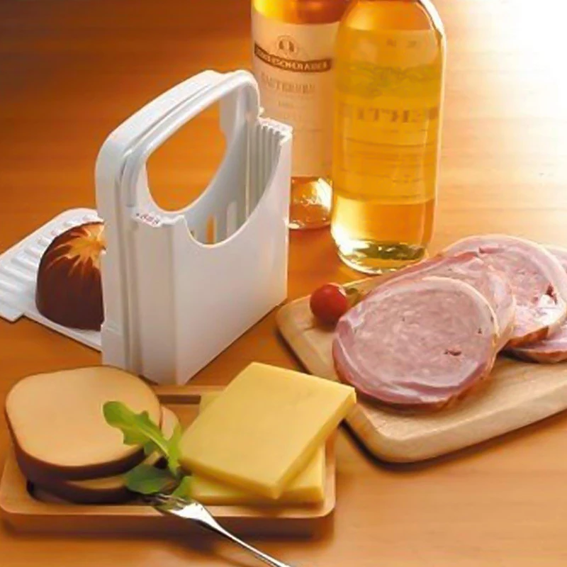 

Bread Slicer Guide Adjustable Bread Roast Loaf Slicer Cutter Folding Toast Slicing Mold B88