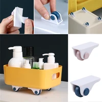 4pcs self paste mini type caster pulley degrees wheel sticky low noise storage box roller stainless steel accessory bins steel