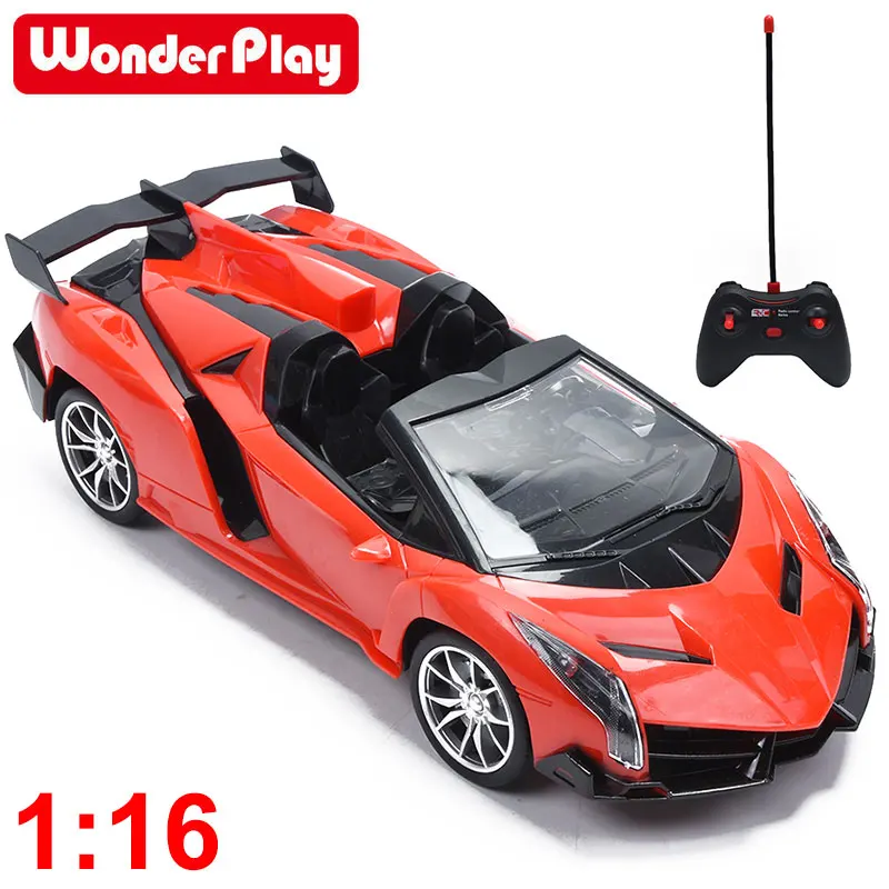 Wonderplay 1/16 Официальный Лицензированный Радиоуправляемый автомобиль для Lamborghini Veneno спортивный гоночный автомобиль Радиоуправляемый автомобиль игрушки из алюминиевого сплава для детей - Цвет: Red with box