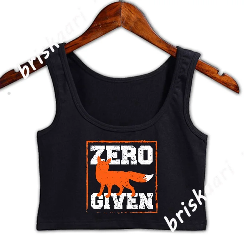 

Ноль Фокс учитывая кроп Топ для женщин без рукавов с забавным рисунком, повседневные футболки с узором для маленьких уникальный размера плю...