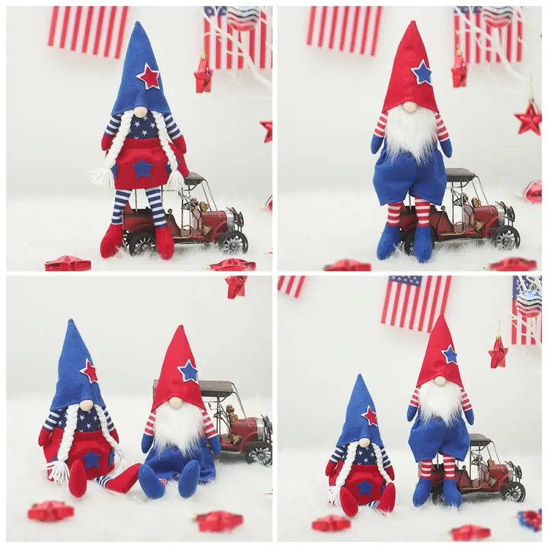 

New Tomte Gnomes Plush Faceless Forester Doll Decorations, Patriotic & Veterans Day Figurine For 4th Of July Gif