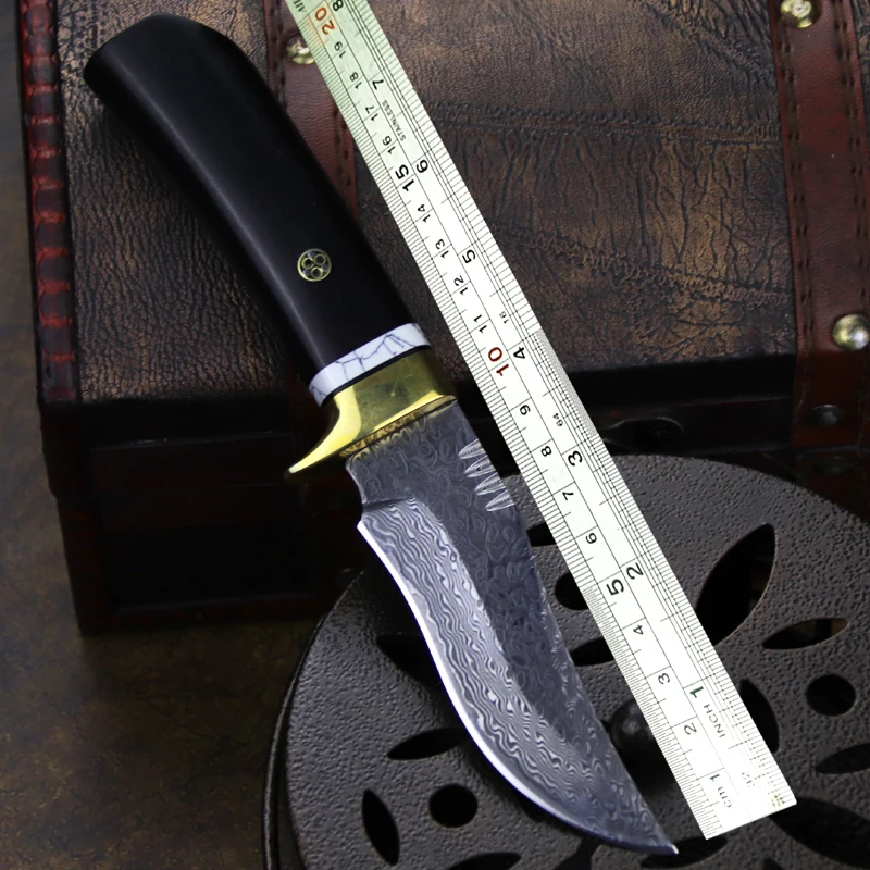 Dehong Japanese samurai D2 steel Blade Ebony sharp hunting knife high hardness jungle camping straight survival straight knife