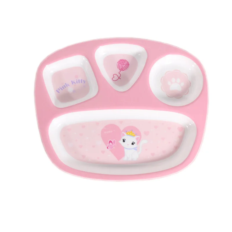 Креативная детская тарелка с рисунком кота и животного набор ложек чашка