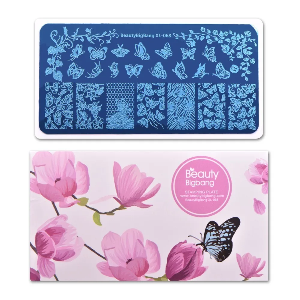 

Трафарет Beautybigbang для стемпинга ногтей 6*12 см, прямоугольный цветок, бабочка, тема, аксессуары для дизайна ногтей, шаблон, инструмент, фотоформ...