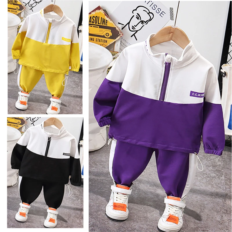 Стильные спортивные костюмы костюм для малышей мальчиков детей из двух