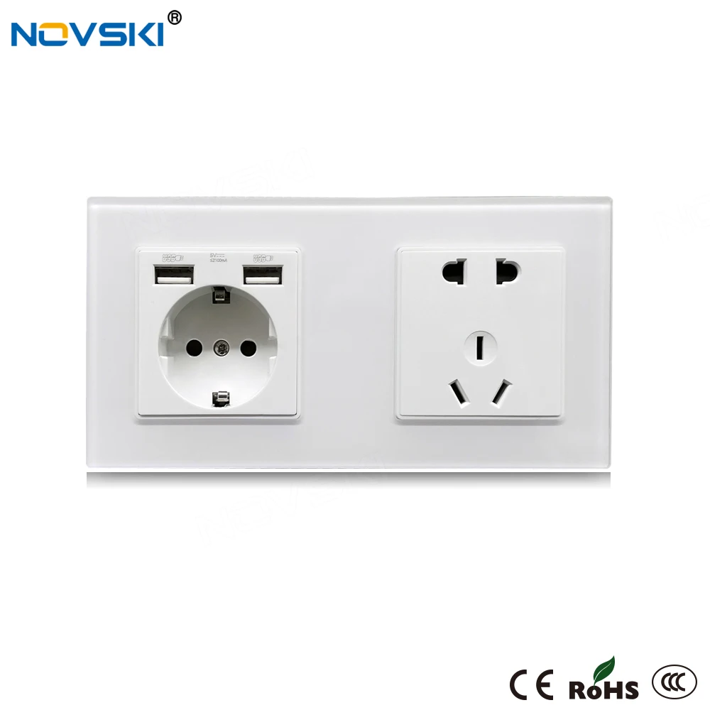 Розетка настенная NOVSKI usb 2 1 А 16 5 отверстий|Электрические розетки| |