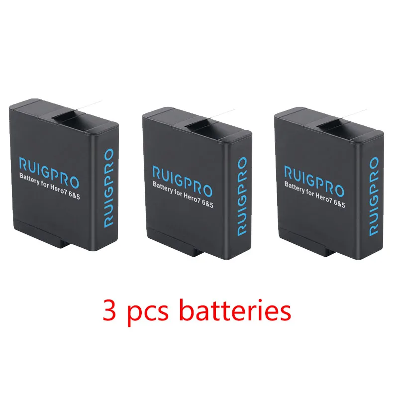 3 шт. аккумулятор 1220 мАч Go Pro Hero5 hero6 hero7 hero8 black AHDBT 501 AHDBT501 Bateria Akku для камеры GoPro 5 6 7 8