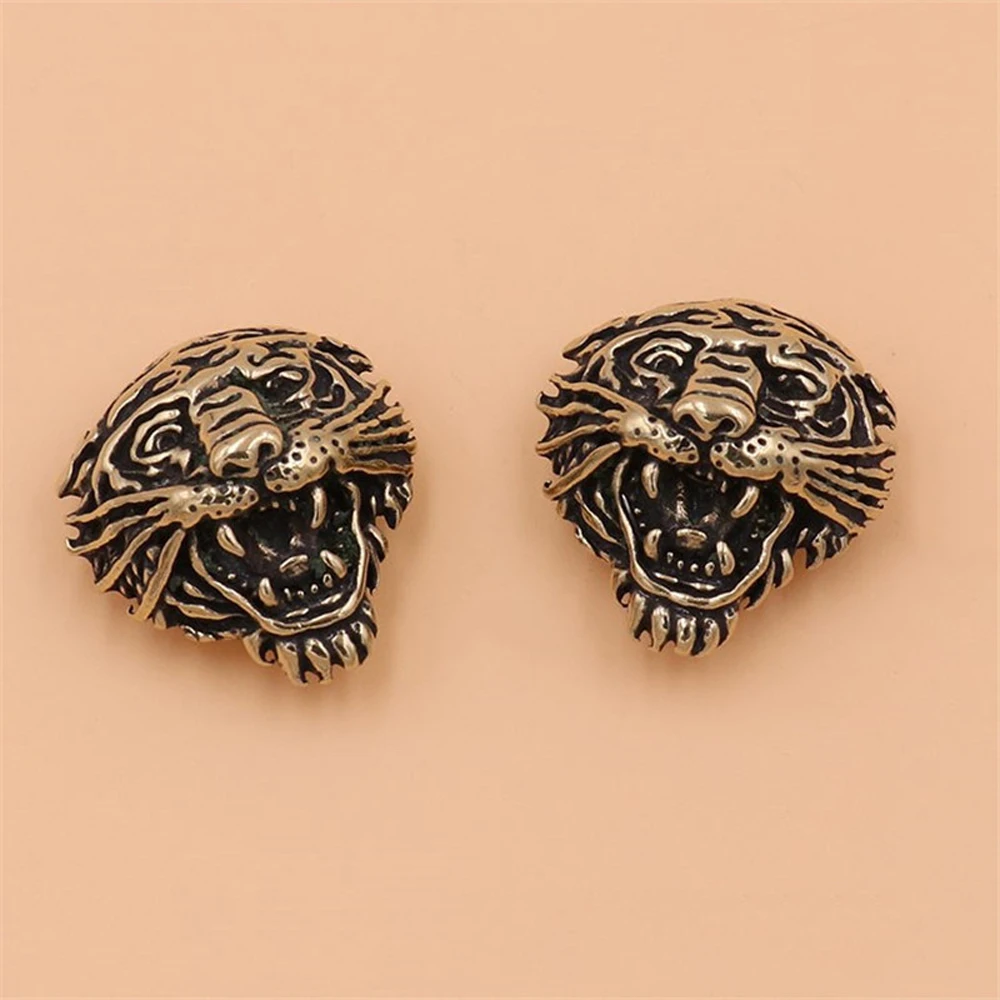 5 шт. твердые латунные заклепки с изображением головы тигра|Заклепки для одежды| |
