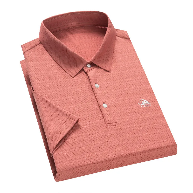 

Summer 2021 new men's fattening plus size ice quick dry Lapel printed short sleeve T-shirt