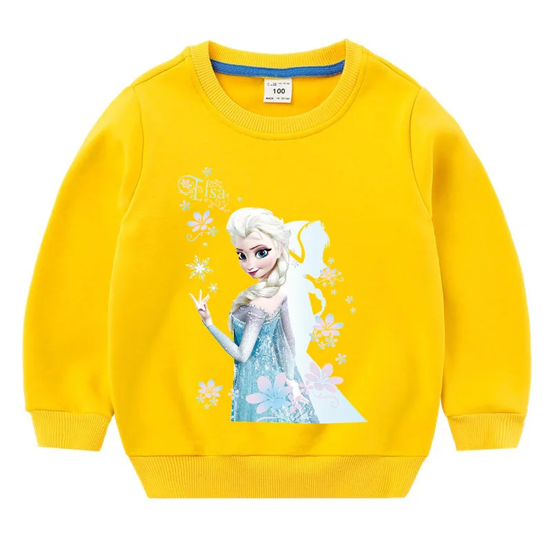 

7 Colors Disney Frozen Elsa Plus Fleece Sweater Long Sleeve Child Boy Girl Winter and Spring Baby Thick Warm Clothing