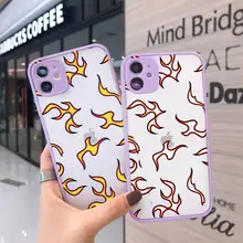 Blue Flame Fire Phone Case Matte Transparent for iPhone 7 8 11 12 s mini pro X XS XR MAX Plus cover funda