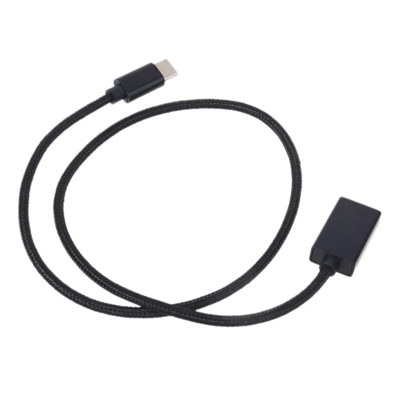 

H9EB Universal 50cm Micro USB Type C to USB 2.0 Female Adapter OTG Cable on-the-go Cord for Mobile Cellphone Tablet PC Laptop