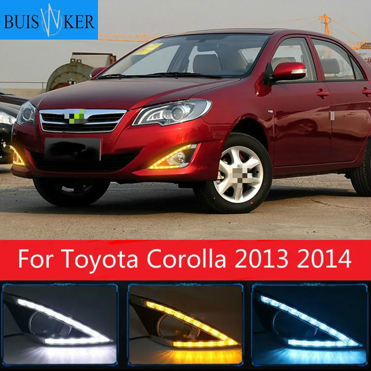 Дневные ходовые огни 2 шт. светодиодные лампы дневного света для Toyota Corolla 2013 2014 12 В