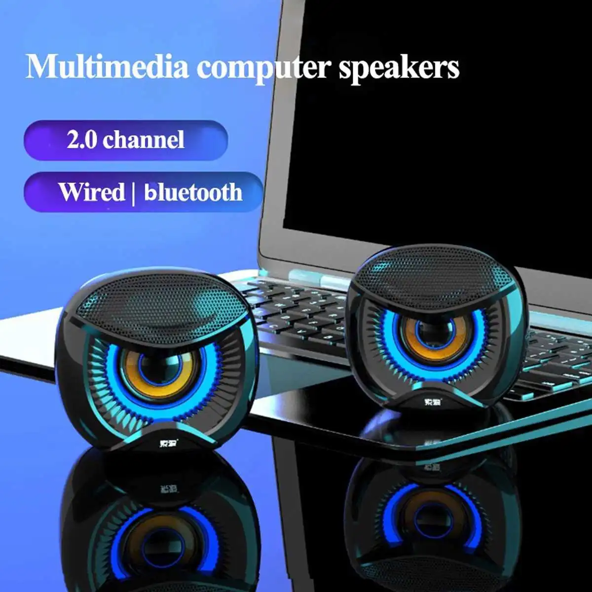 

USB Wireless bluetooth Speakers with 360°Stereo Sound Computer Speaker 4D Stereo Soundbox 3.5MM Function Heavy Bass Speaker