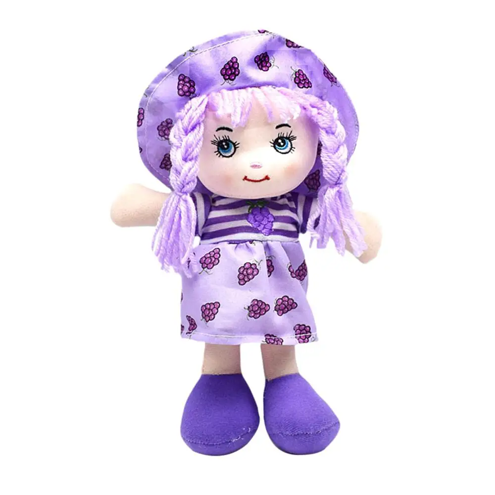25 см мультфильм Kawaii фрукты юбка шляпа Тряпичные куклы Мягкая Милая ткань Stuffe игрушки для детей ролевые игры девочек день рождения рождественские подарки - Цвет: Grape Purple