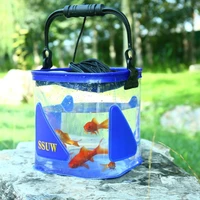clear fishing bucket convenient eva plastic folding design fishing barrel for outdoor