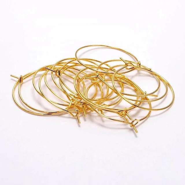 50 шт./лот большие круглые проволочные кольца из нержавеющей стали петли серьги