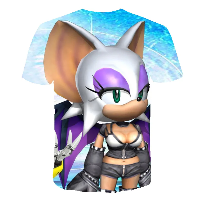 

3D Printed Boys Anime Cartoon T-shirts Sonic Print Girls Costume Children Kids Clothes Baby black Tshirts 2020 Summer Clothing