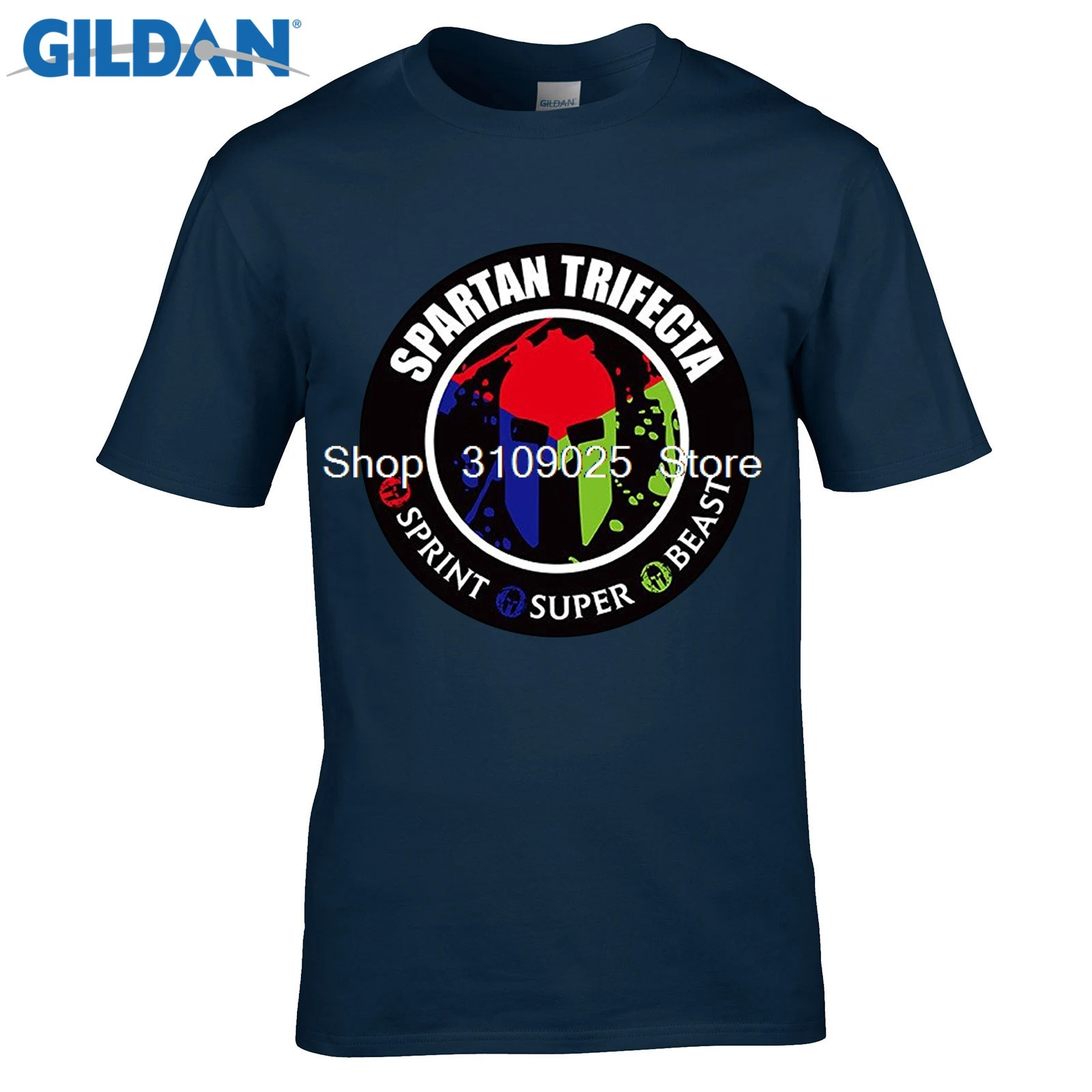 Дизайнерская футболка 100% хлопок для мужчин мат Q VO Мужская Spartan TRIFECTA