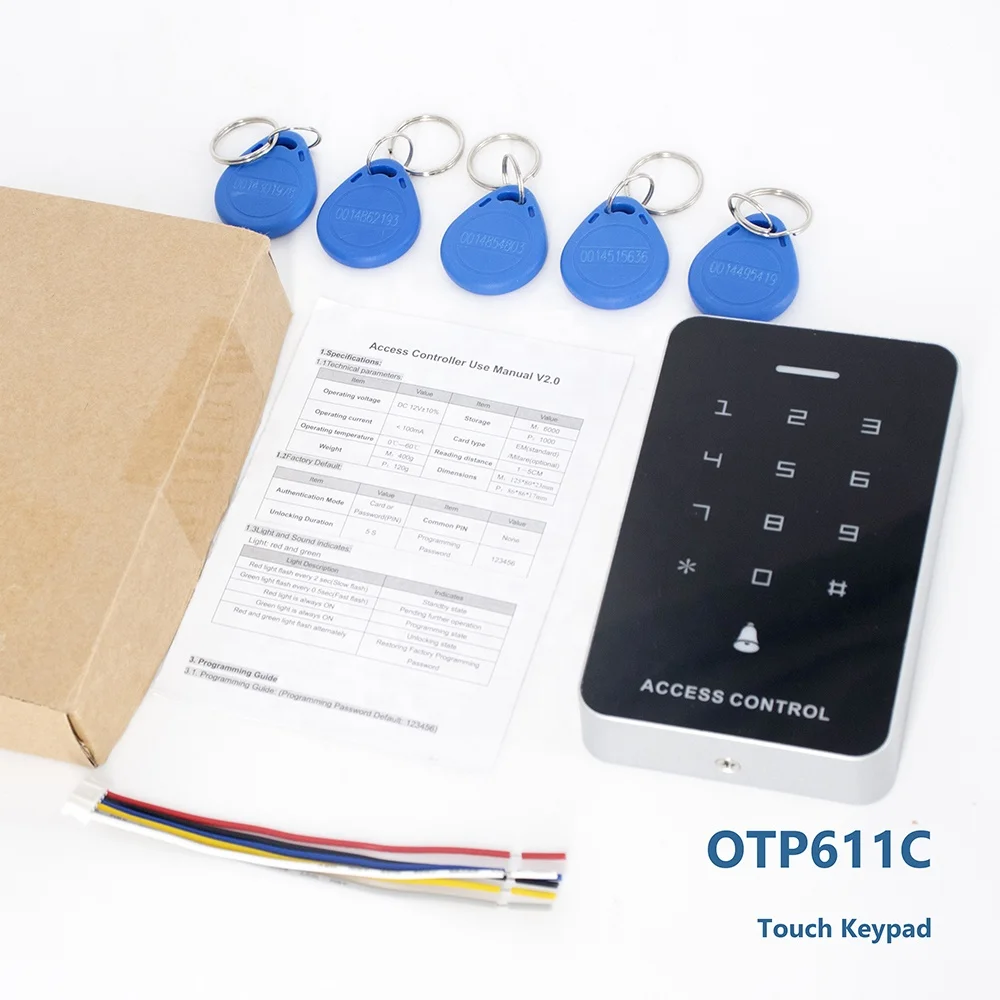 Мн 125 кГц RFID Клавиатура доступа контроллер 10 шт. брелки для система контроля