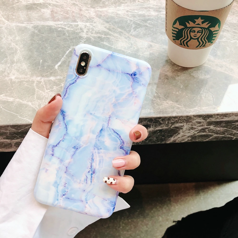 Мягкий ТПУ мраморный чехол для Coque iphone 7 XS MAX чехол задняя крышка для iphone 6 6S 7 8 Plus iphone X XR чехол для телефона
