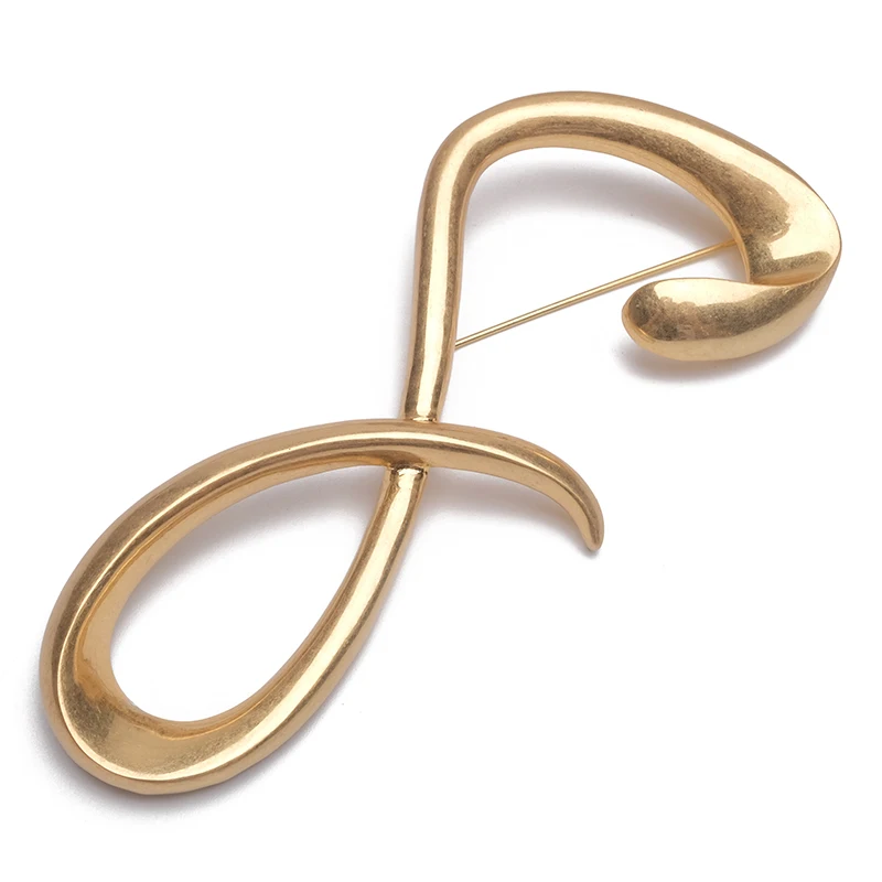 Matte gold Бутик amorita 8 модельная дизайнерская булавка личность преувеличенная простая модная брошь - Окраска металла: Matte gold