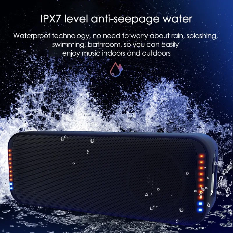IPX7 Водонепроницаемая Bluetooth-колонка 10 Вт Hifi мощный низкий звук музыкальный