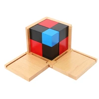 montessori sensorial toys binomial cube wood kids learning resources visual sense early childhood education game girls boys