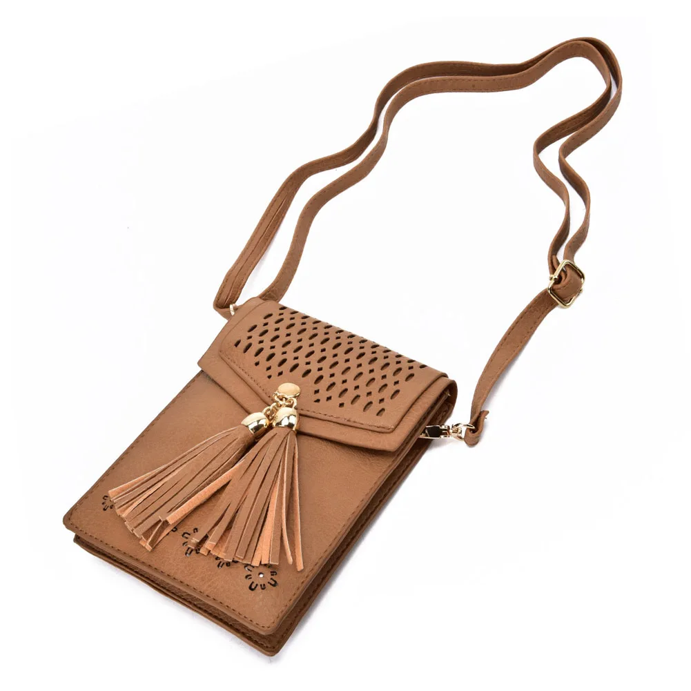 

Ladies Trendy Tassel Small Change Bag Shoulder Messenger Mobile Phone Bag
