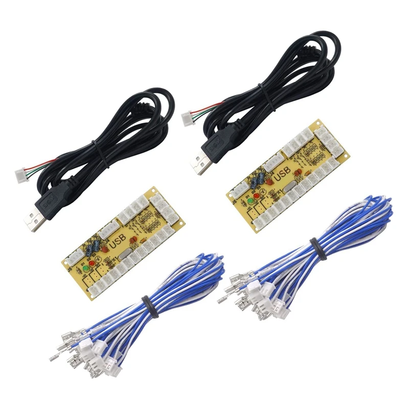 

2 Pcs HAPP Style Zero Delay Generic Game Controller USB to Joystick for MAME & for Raspberry Pi 1/2/3 RetroPie DIY