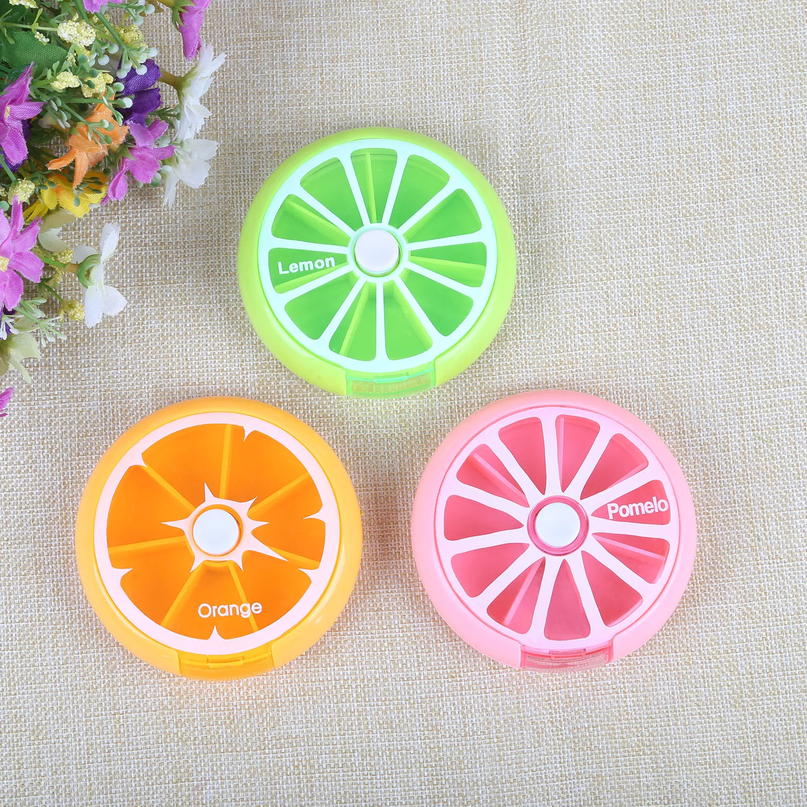 Еженедельная вращающаяся коробка для таблеток круглый резак 7 дней путешествия