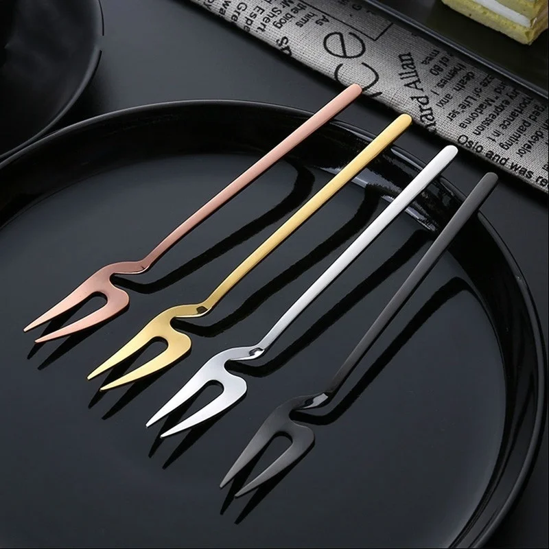 

Dessert Cake Forks Tableware Stainless Steel Fruit Forks Small Size Pickle Forks Cocktail Salad for Banquet Party Seafood Dinner