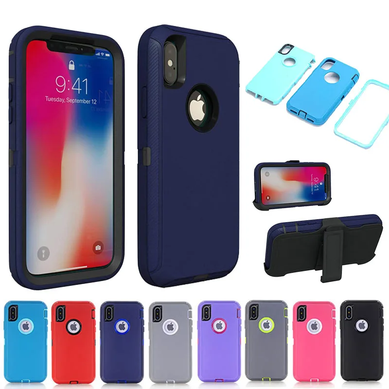 Противоударный чехол 3 в 1 для iPhone 7 8 6 6s Plus X XS Max XR гибридный защитный 11 12 Pro SE2