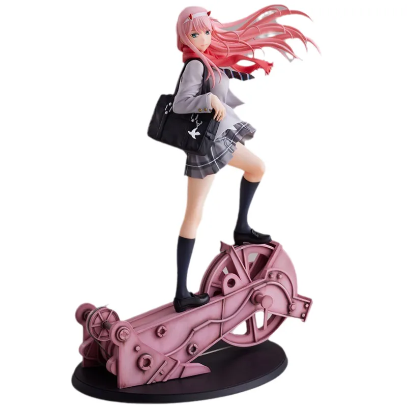 

GK Japanese Anime DARLING In The FRANXX 02 Action Figure Zero Two Student Uniform Pvc 28cm Figma Movie Model Collection Toy Gift