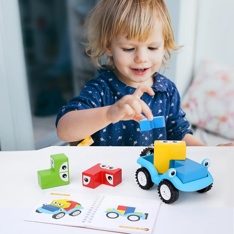 

Детский деревянный пазл-головоломка с эмблемой автомобиля, игры для детей, решение логического мышления, тренировочные игрушки IQ