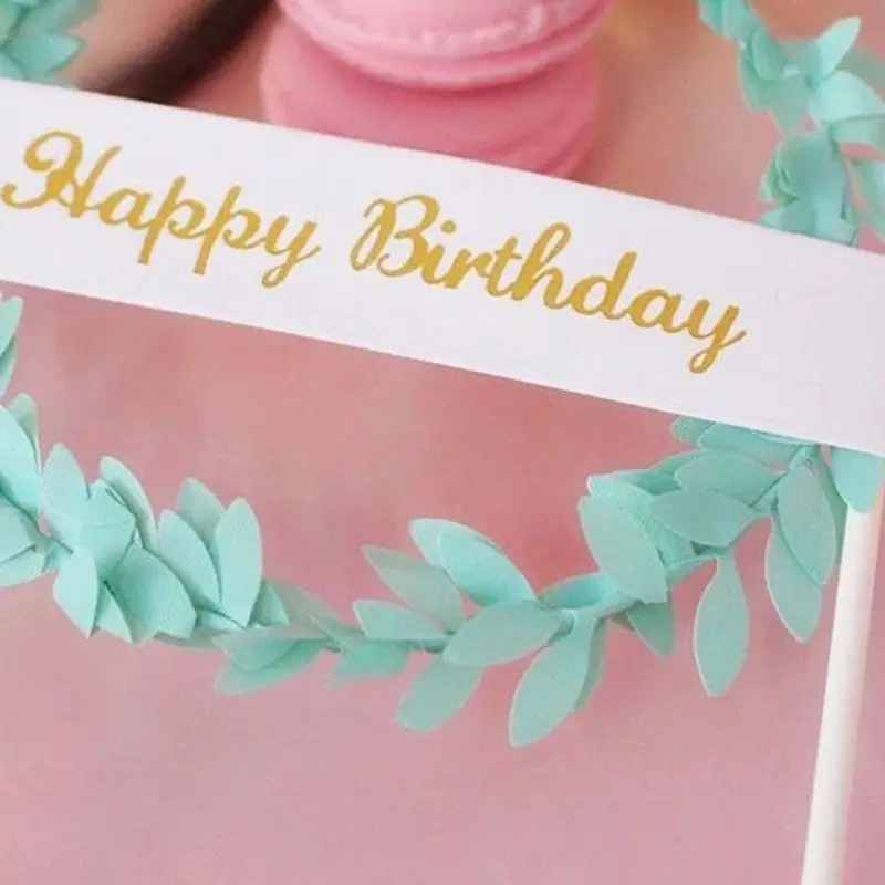 1 шт. венок из листьев с надписью Happy Birthday Sweet Love украшение для торта на день