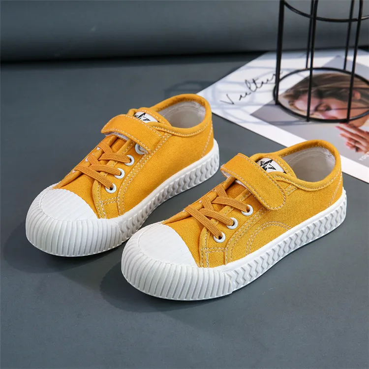 Yellow Autumn Fashion New Children Canvas ayakkabı Girls Sneakers Toddler Breathable Spring Kids Shoes For Boys Soft Casual Shoes - Цвет: Yellow