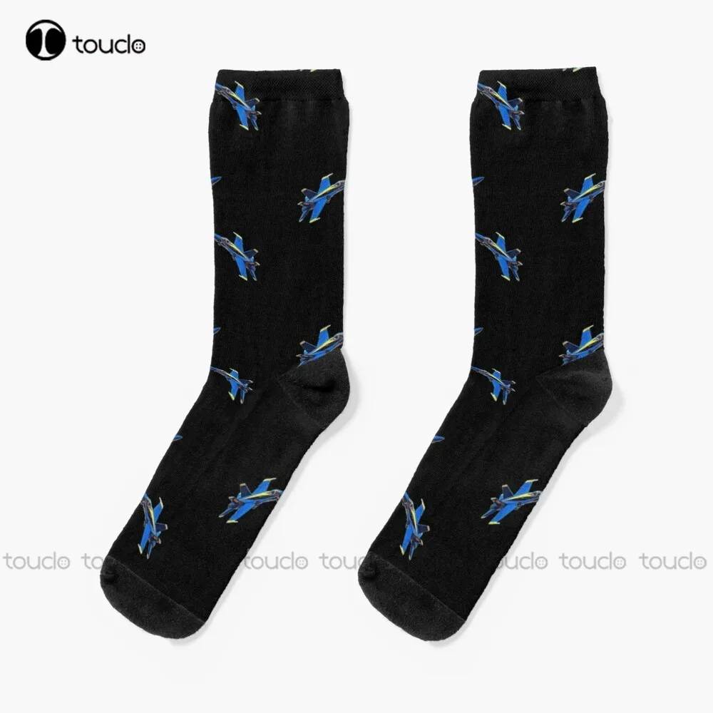 Blue Angels Jets Pattern Socks Unisex Adult Teen Youth Socks Personalized Custom 360° Digital Print Hd High Quality  Funny Sock