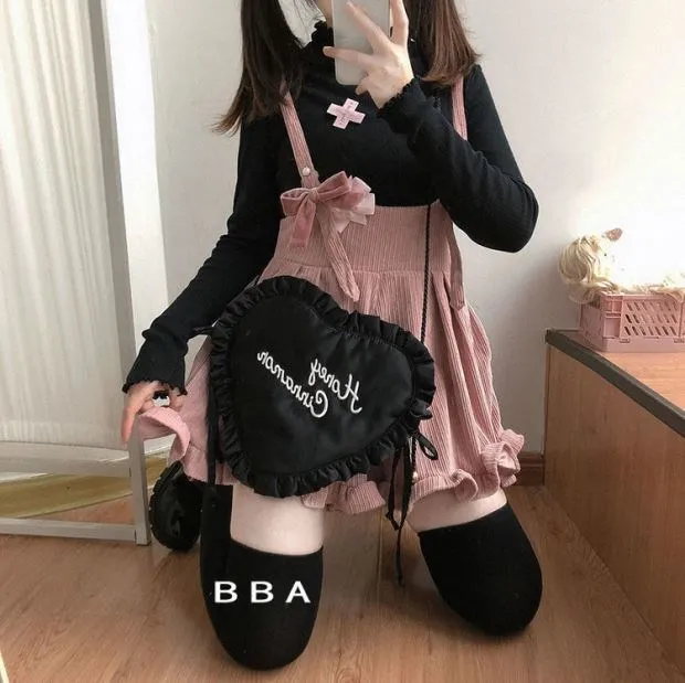 Autumn Corduroy Lolita Jumpsuits Women Japanese Kawaii Suspender Overalls Casual Loose Pants Female Solid Rompers School Clothes