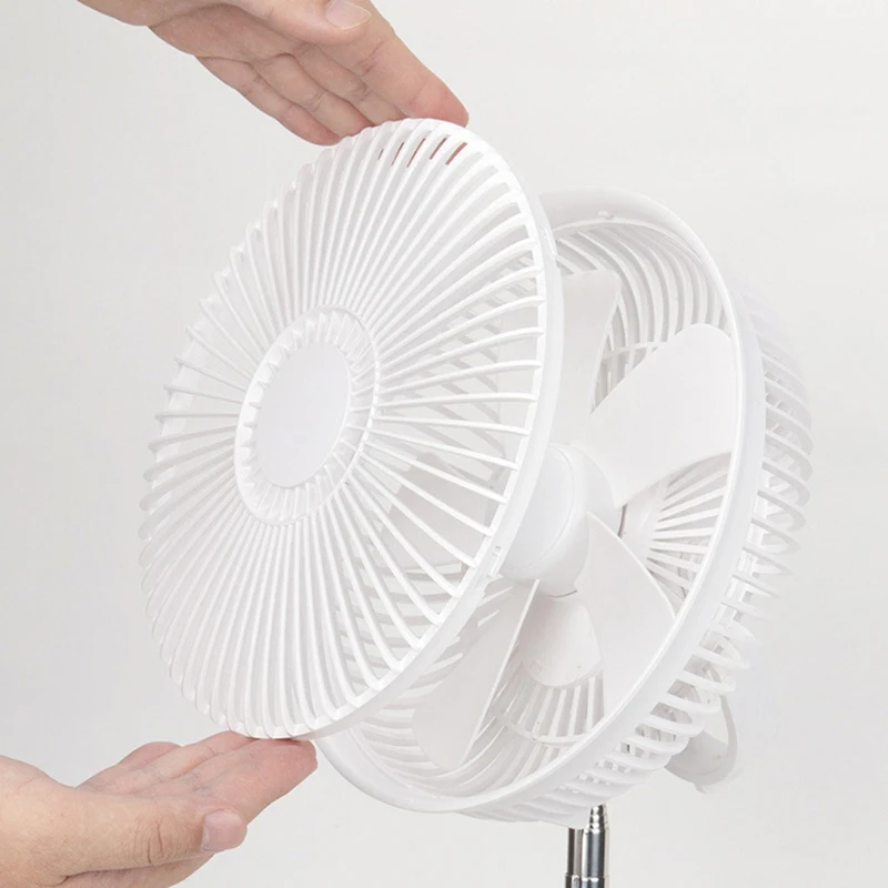 

Mini 8000mAh USB Rechargeable Remote Control Timing 4 Ceiling Fan Cooling Hanging Fan For Tent Bed Camping Outdoor Home White
